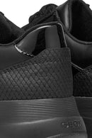 Geox Kadın Siyah Bağcıklı Kalın Tabanlı Deri Sneaker | Derimod