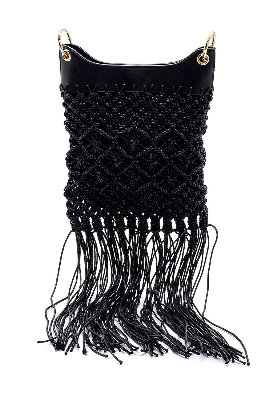 Women's Knitted Tassel Detailed Bag