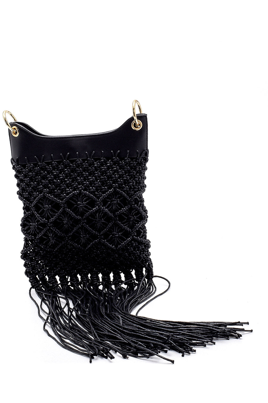 Women's Knitted Tassel Detailed Bag