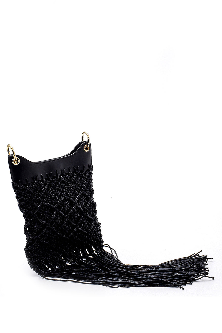 Women's Knitted Tassel Detailed Bag