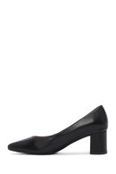 Derimod Gritti Women's Black Thick Heeled Leather Shoes | Derimod