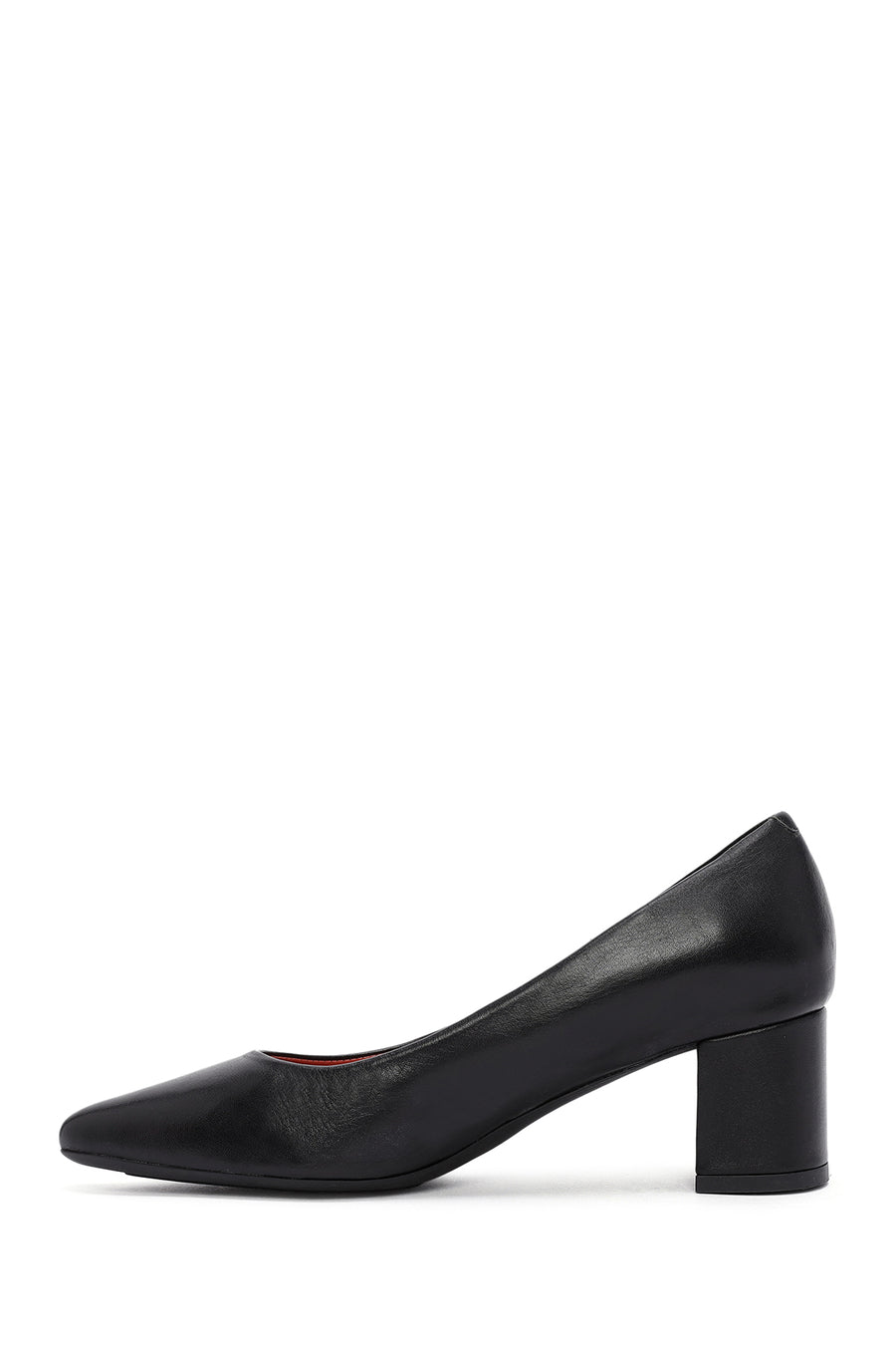 Derimod Gritti Women's Black Thick Heeled Leather Shoes