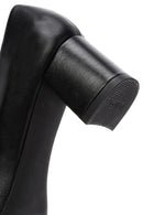 Derimod Gritti Women's Black Thick Heeled Leather Shoes | Derimod