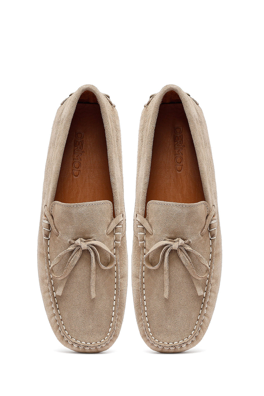 Erkek Bej Süet Deri Casual Loafer