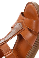 Women's Tan Leather Comfort Sandals | Derimod