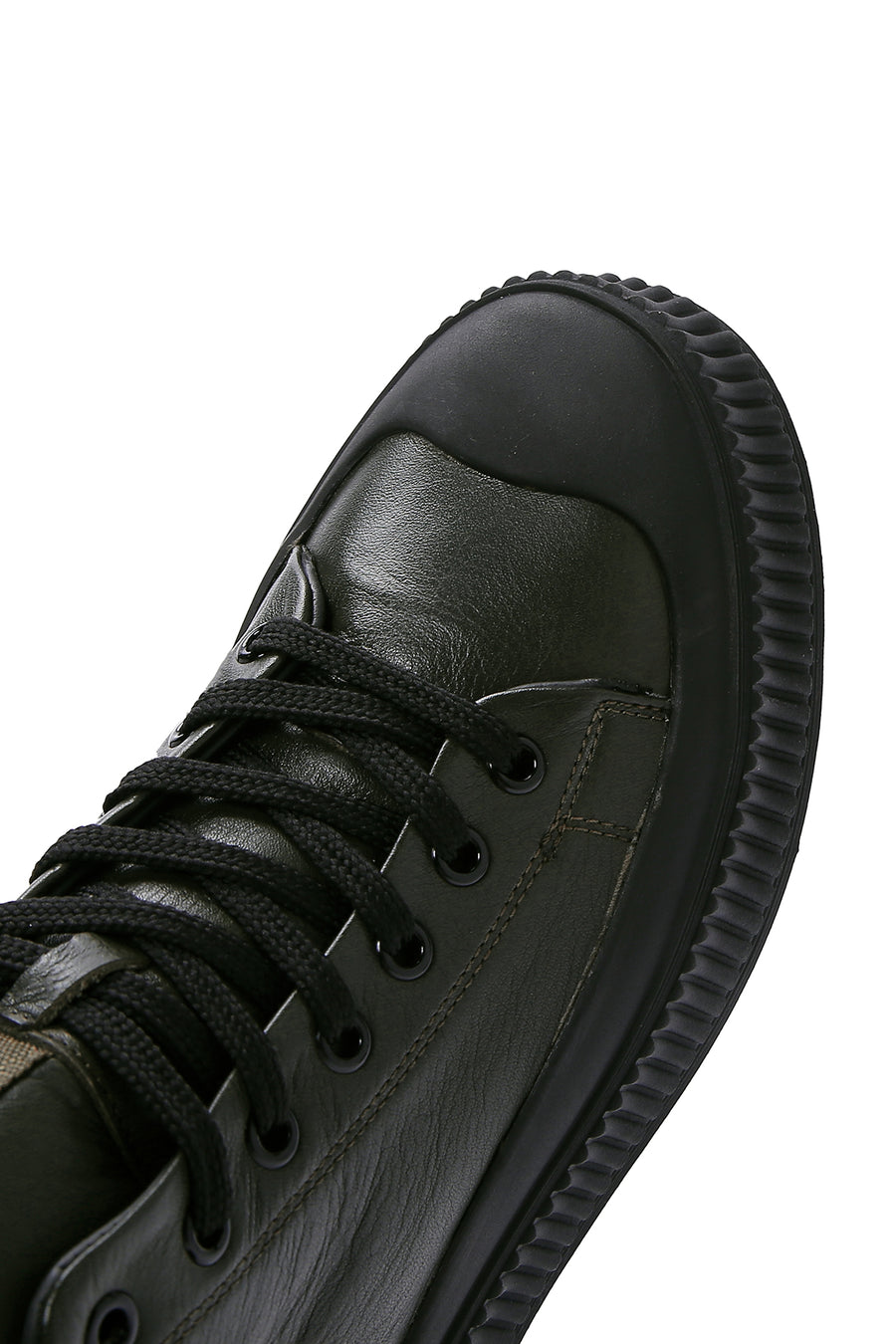 Men's Khaki Leather High Top Sneaker