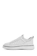 Erkek Beyaz Bağcıklı Kalın Tabanlı Deri Sneaker | Derimod