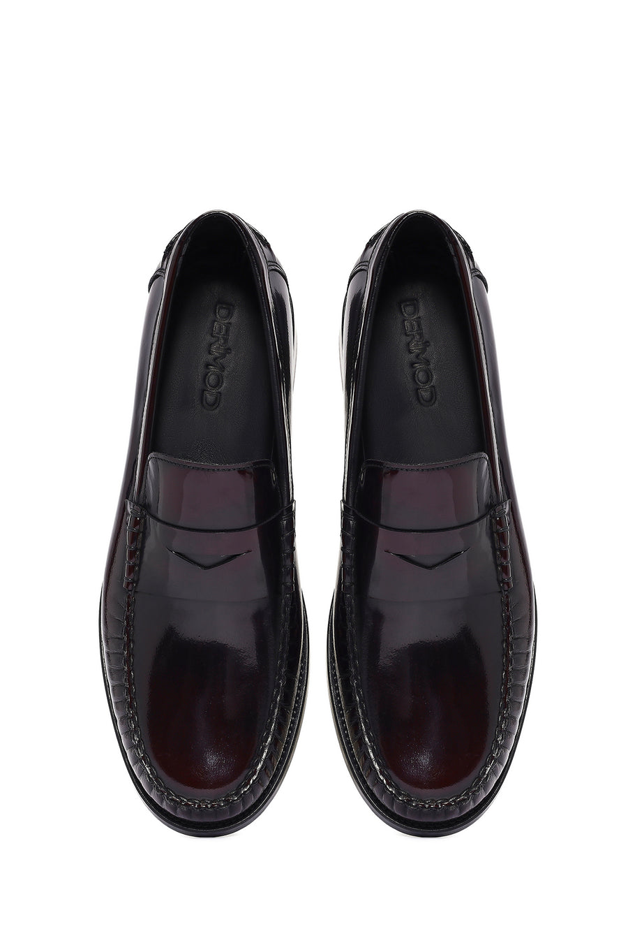 Erkek Bordo Deri Klasik Loafer