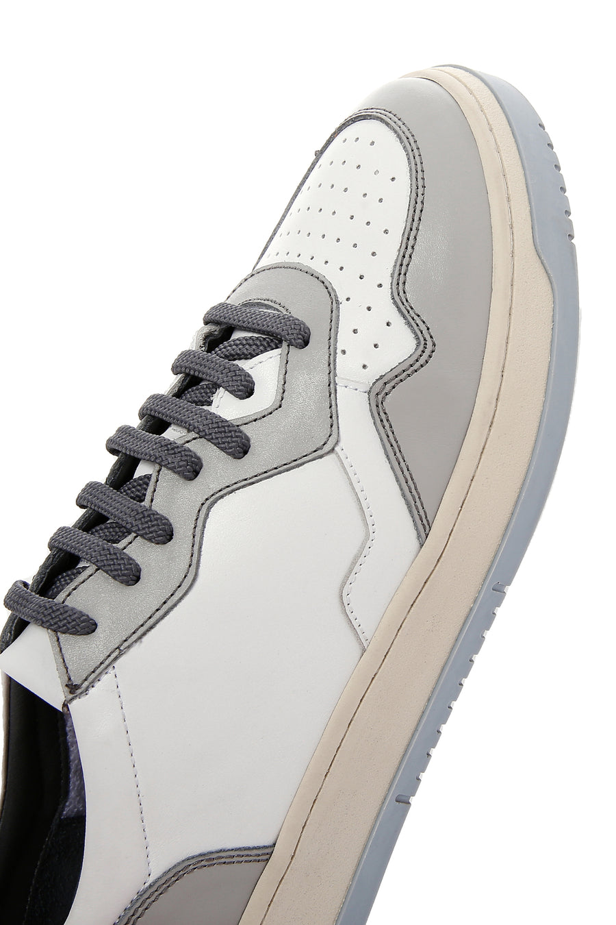 Erkek Gri Deri Sneaker