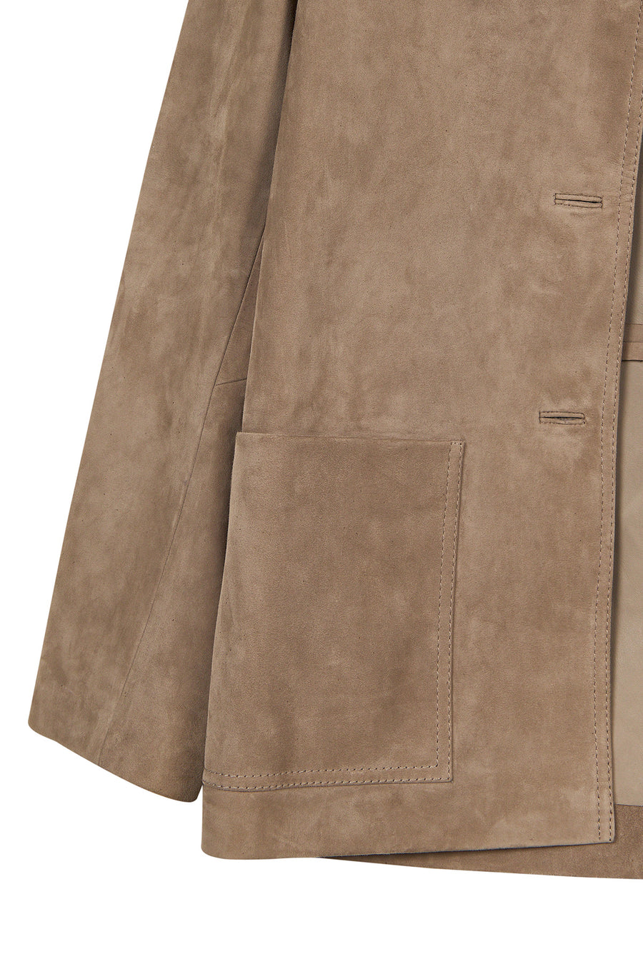 Luna Woman Beige Blazer Suede Jacket