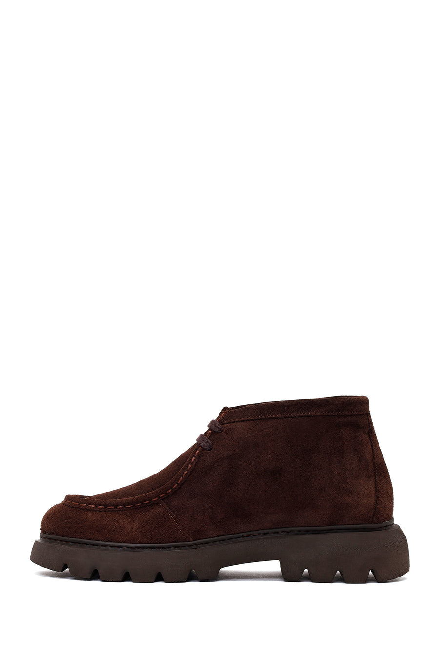 Male Brown Lace-up Suede Leather Casual Boots