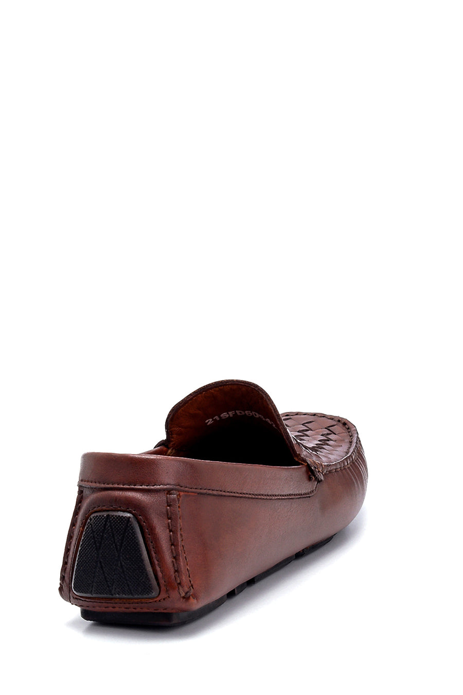 Erkek Deri Örgü Detaylı Loafer