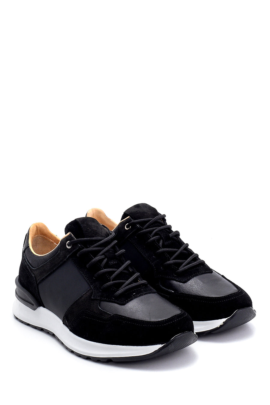 Erkek Süet Detaylı Deri Sneaker