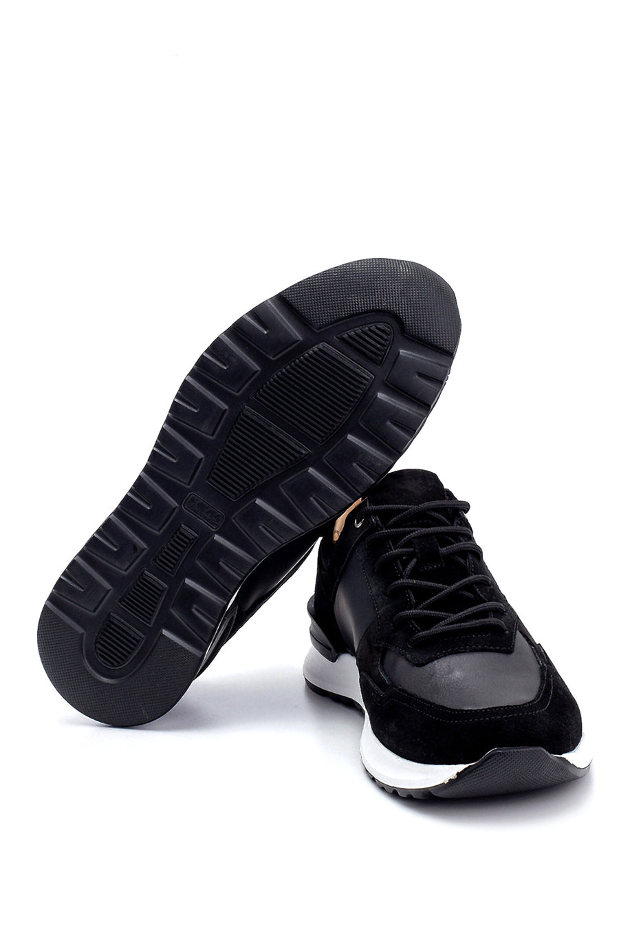 Erkek Süet Detaylı Deri Sneaker