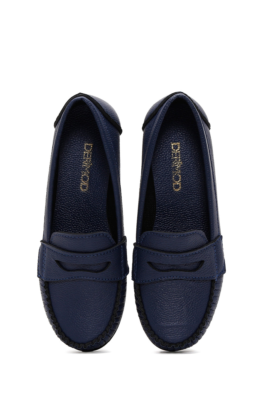 Kadın Lacivert Dolgu Topuklu Loafer