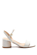 Women's Silver Synthetic Leather Slippers | Derimod