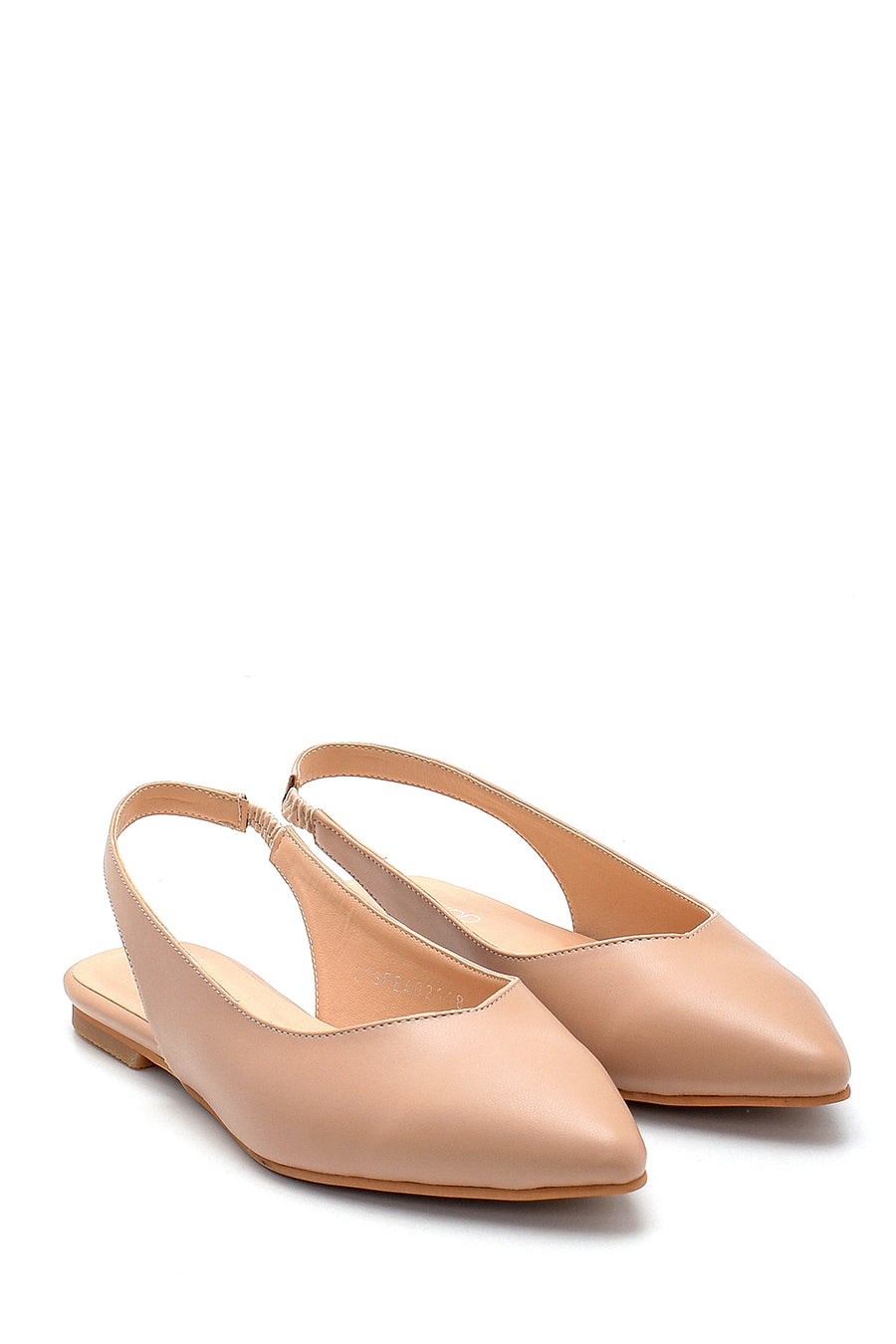 Women's Beige Open Back Daily Ballet Flats