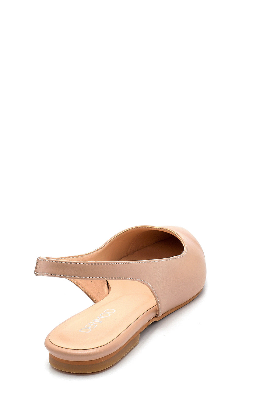 Women's Beige Open Back Daily Ballet Flats
