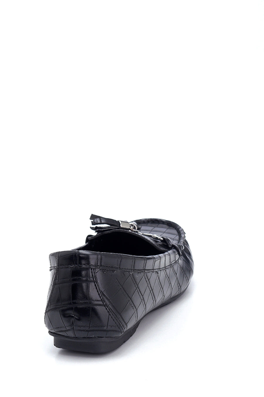 Kadın Kroko Desenli Püsküllü Loafer