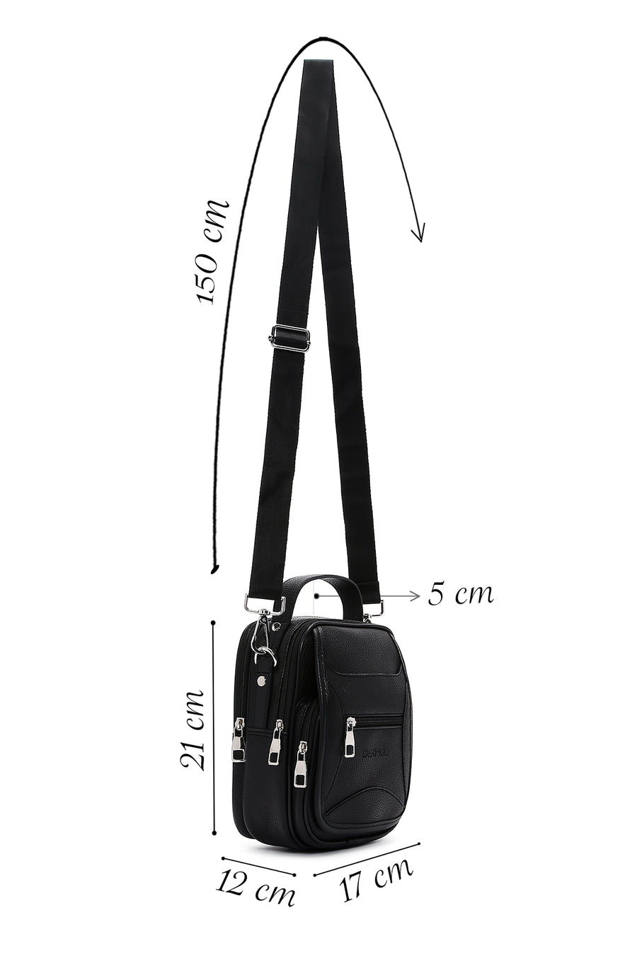 Men's Black Crossbody Bag