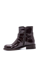 Women's Buckle Detailed Patent Leather Boots | Derimod