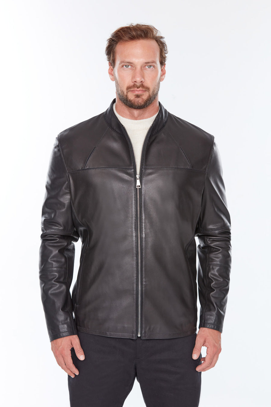 Neymar(Plus) Men's Black Leather Jacket