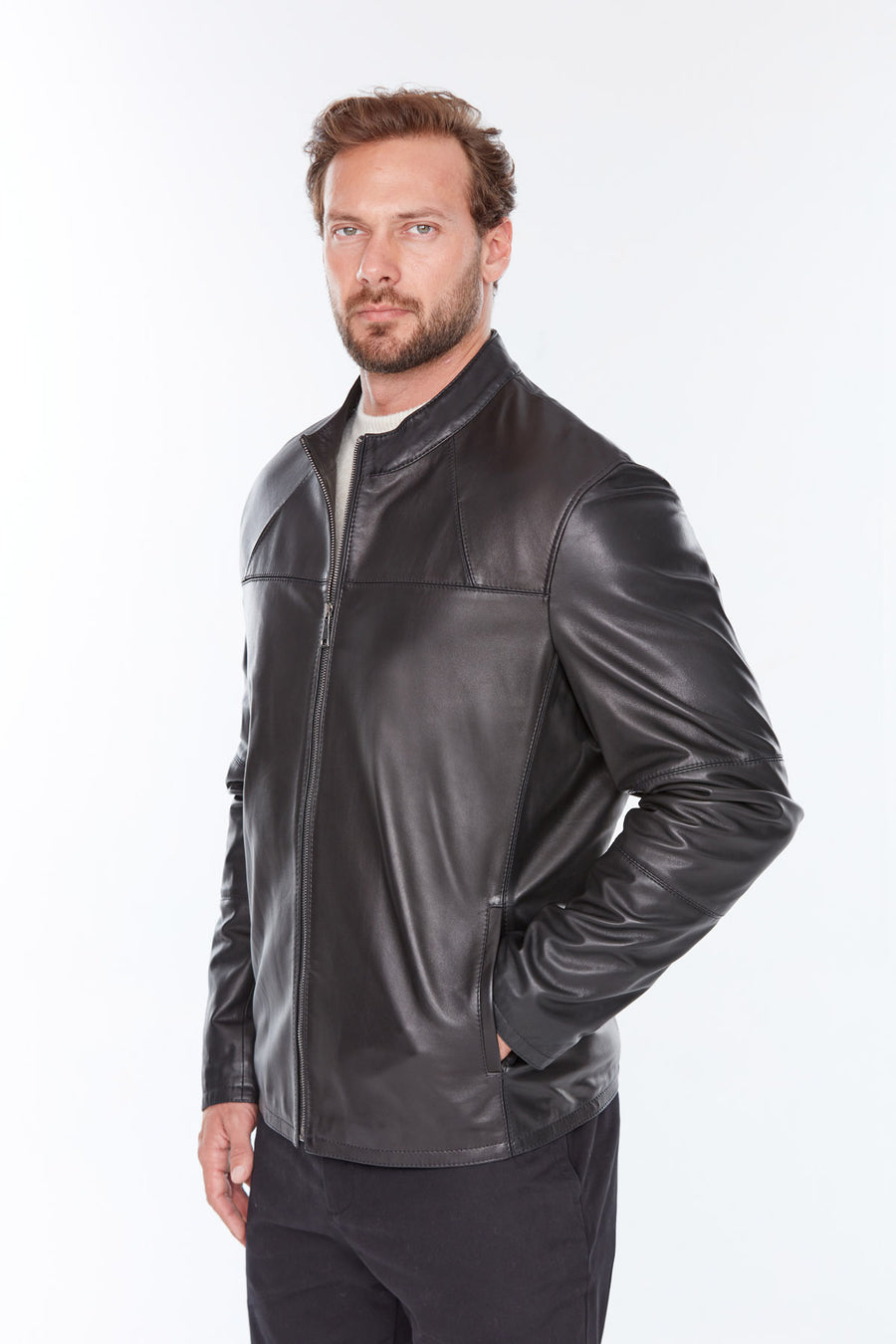 Neymar(Plus) Men's Black Leather Jacket