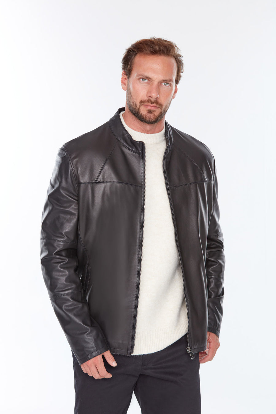 Neymar(Plus) Men's Black Leather Jacket