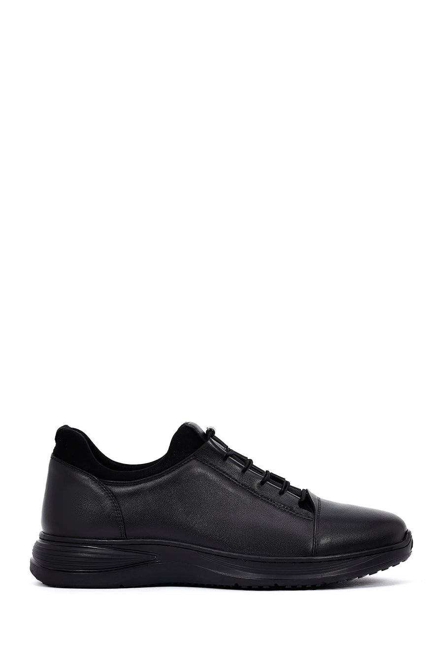 Erkek Siyah Bağcıklı Deri Casual Sneaker 25WFD6775FT | Derimod