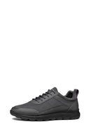 Geox Men's Grey Spherica Lace-Up Leather Sneakers | Derimod