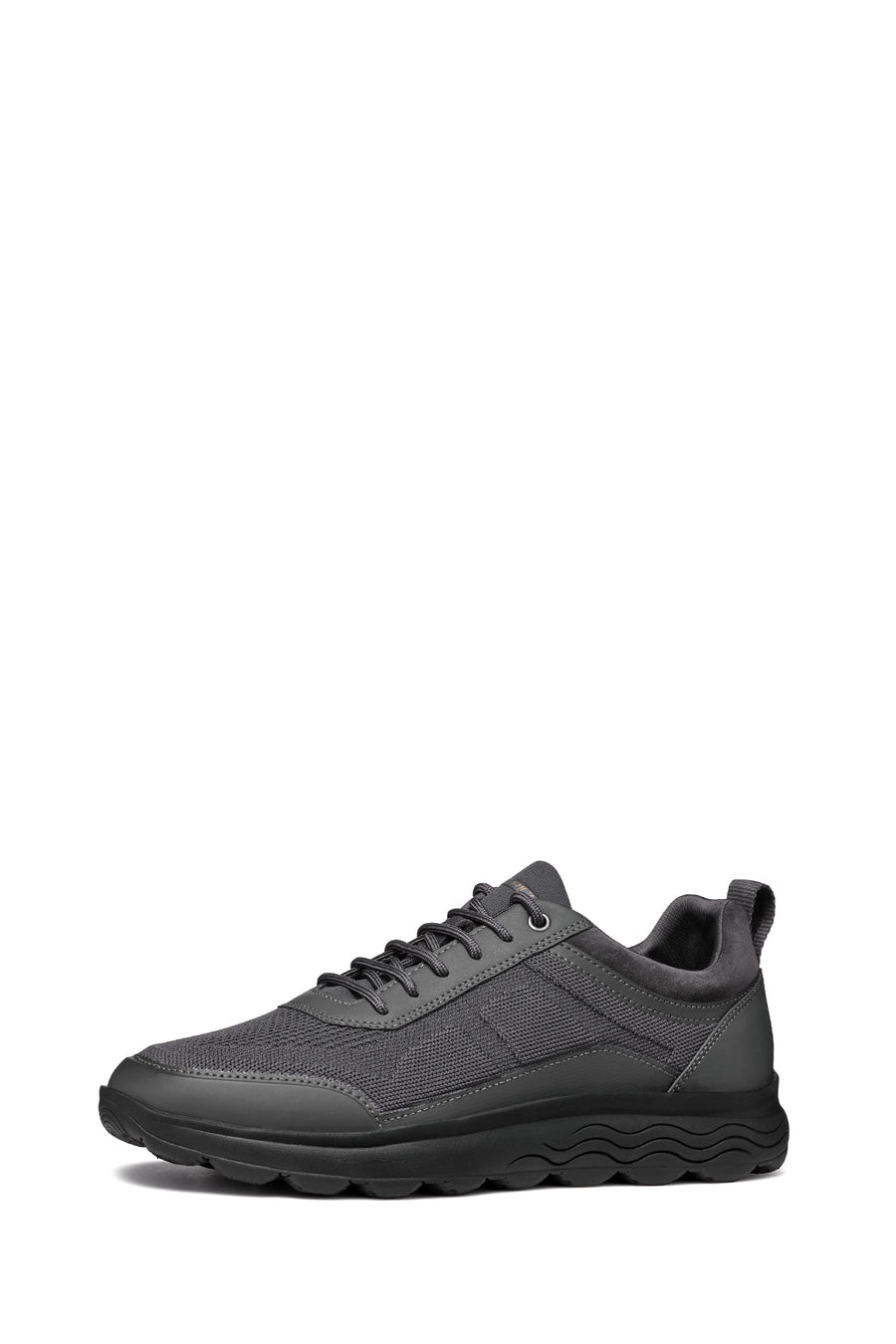 Geox Men's Grey Spherica Lace-Up Leather Sneakers