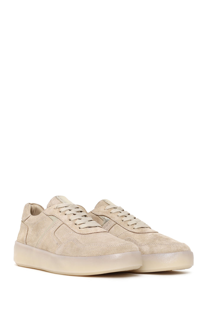 Kadın Bej Bağcıklı Süet Deri Sneaker