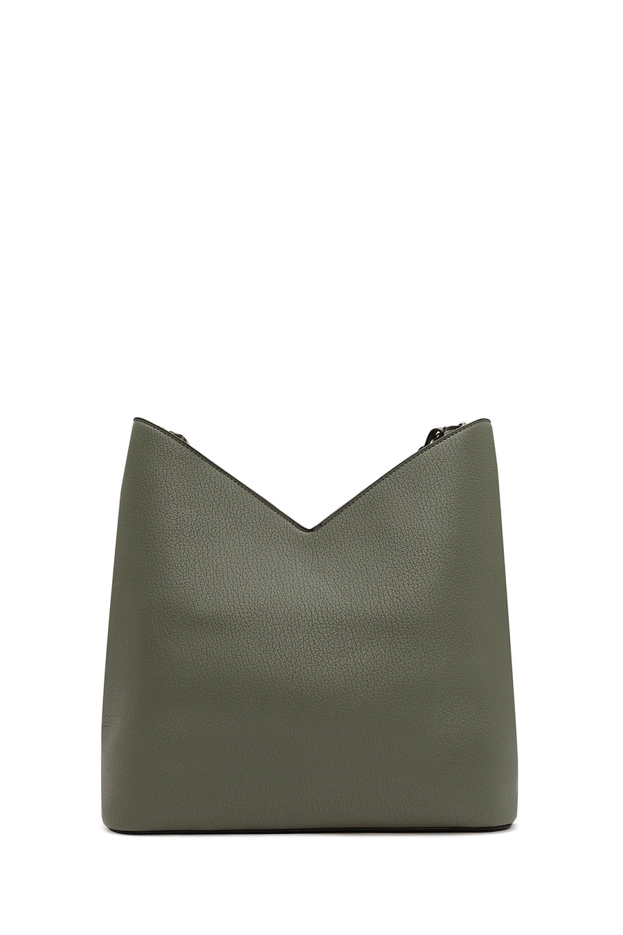Woman Green Shoulder Bag with Short and Long Straps