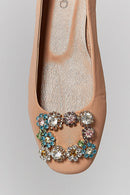 Stone Beige Women's Leather Ballerinas | Derimod