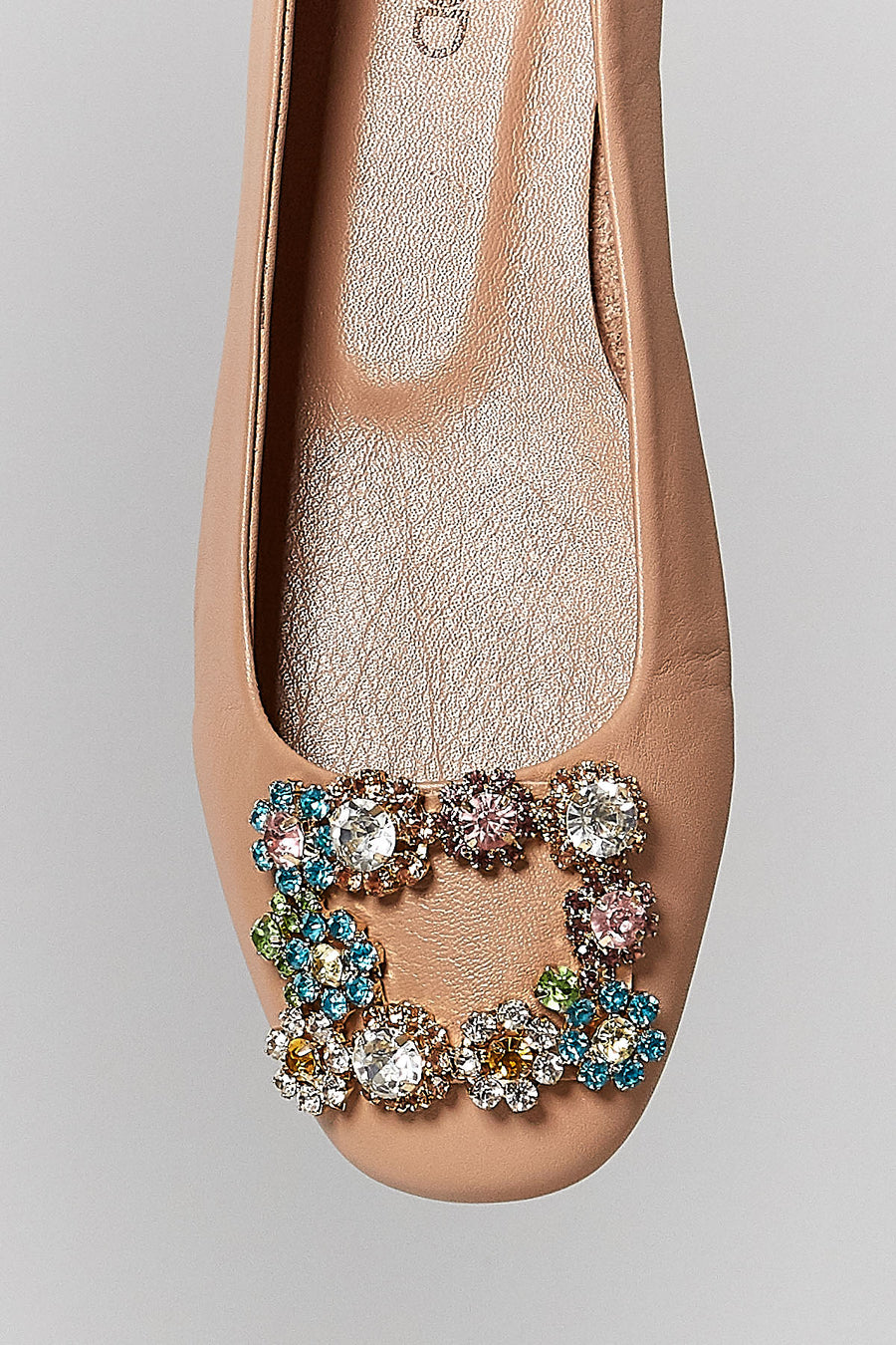Stone Beige Women's Leather Ballerinas