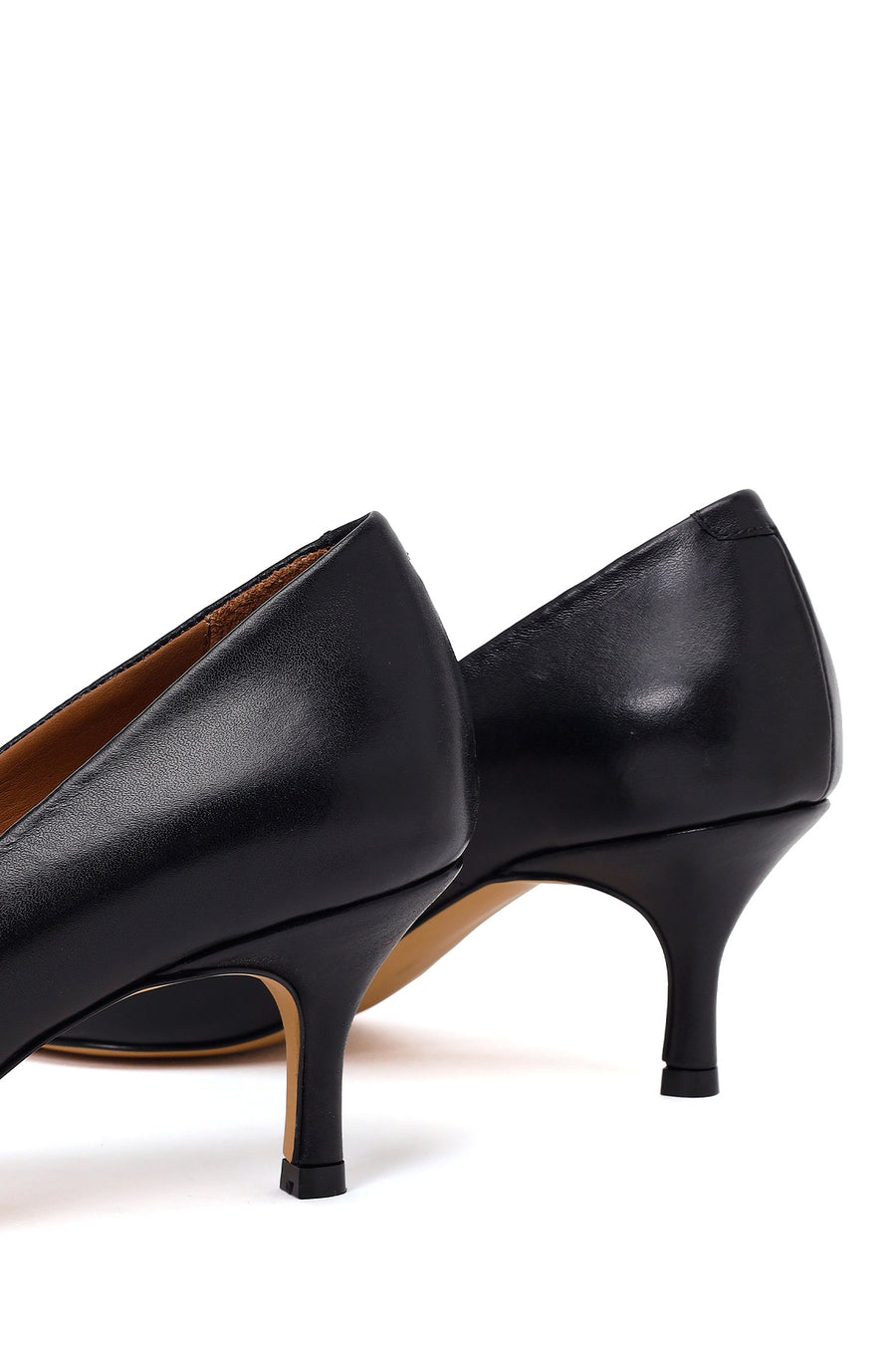 Kadın Siyah İnce Topuklu Deri Stiletto