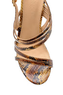 Women's Snakeskin Patterned Heeled Sandals | Derimod