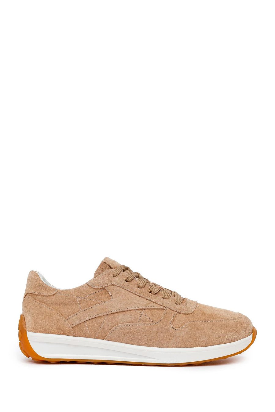 Woman Beige Lace-Up Suede Leather Sneaker 26PFD420610 | Derimod
