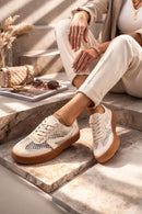 Kadın Bej Bağcıklı Kumaş Sneaker | Derimod