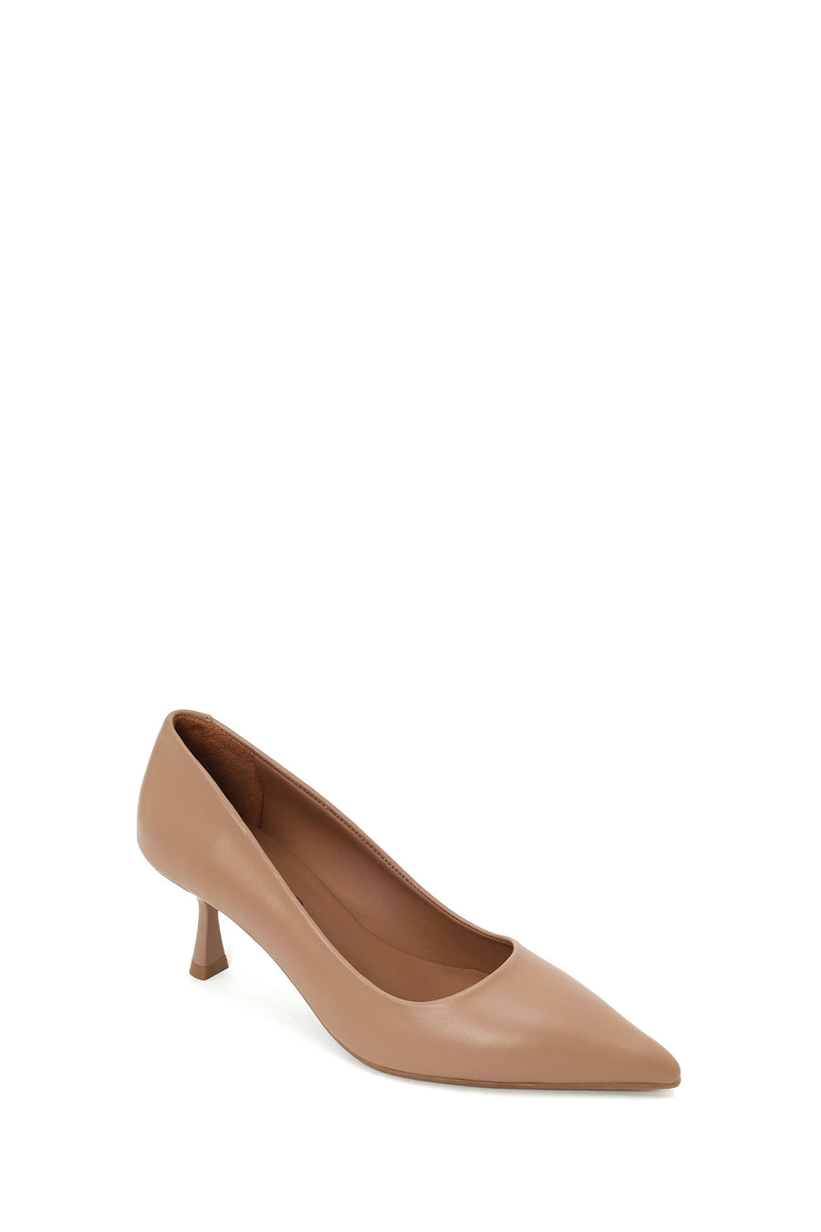 Woman Beige Thin-Heeled Leather Stiletto