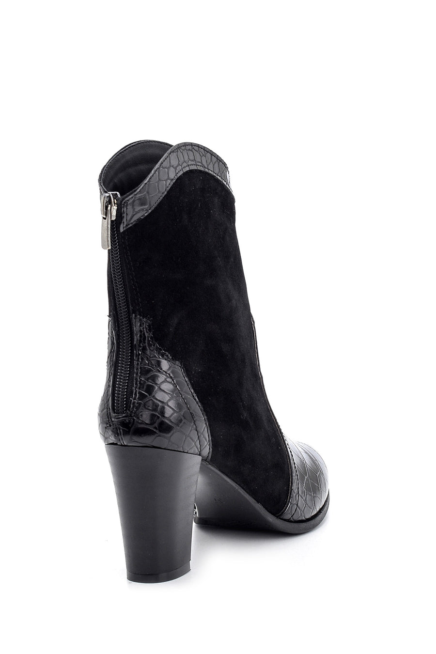 Women's Crocodile Detailed Heeled Boots