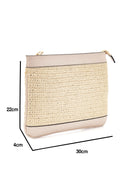 Women's Beige Straw Portfolio Bag | Derimod