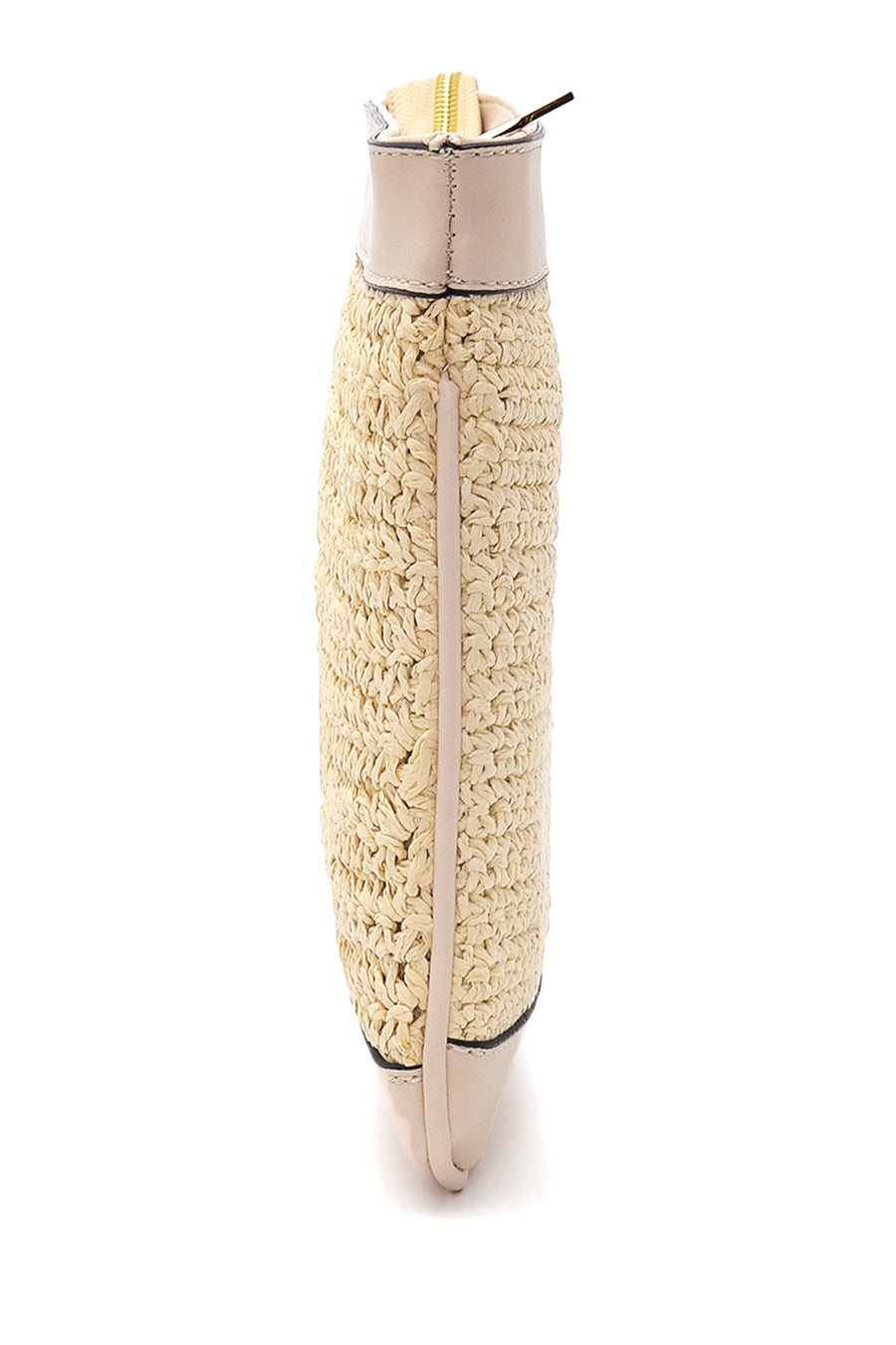 Women's Beige Straw Portfolio Bag