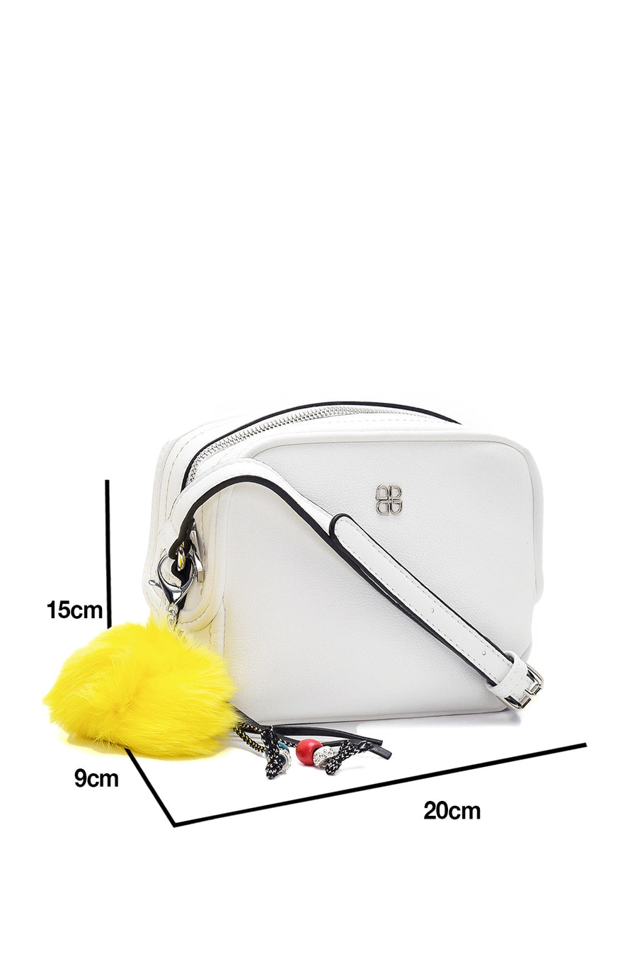 Women's White Faux Leather Crossbody Bag