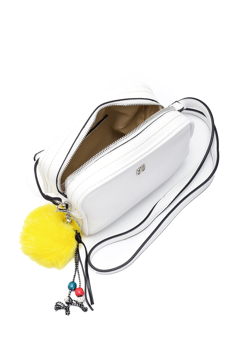 Women's White Faux Leather Crossbody Bag