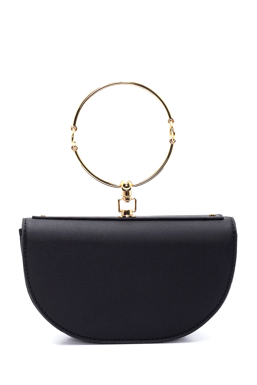 Women's Oval Metal Detailed Handbag