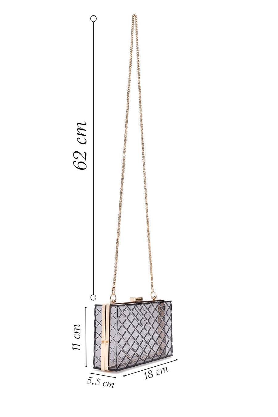 Women's Black Transparent Clutch Bag
