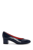 Derimod Gritti Women's Navy Blue Heeled Leather Shoes | Derimod
