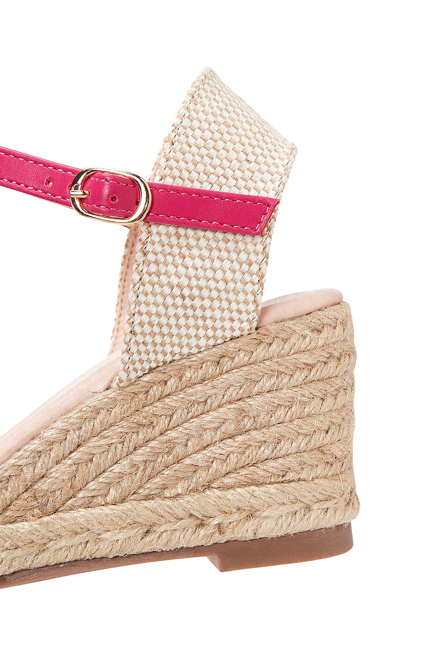 Women's Pink Suede Wedge Heel Espadrille Sandals