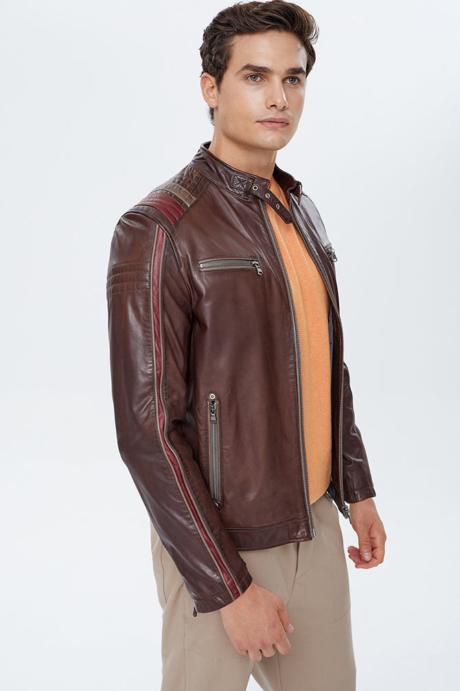Kobe Men's Brown Emblem Slim-Fit Sports Coat
